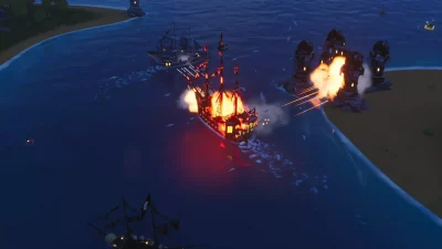 An image showing a battle taking place between two rival pirates in a King of Seas.